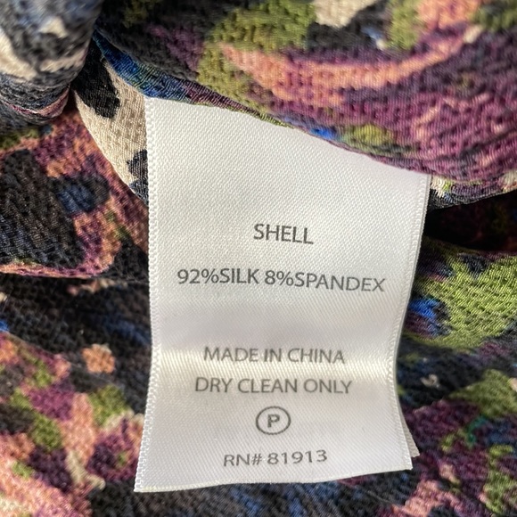 Tracy Reese cropped floral silk blouse size M - Picture 4 of 8